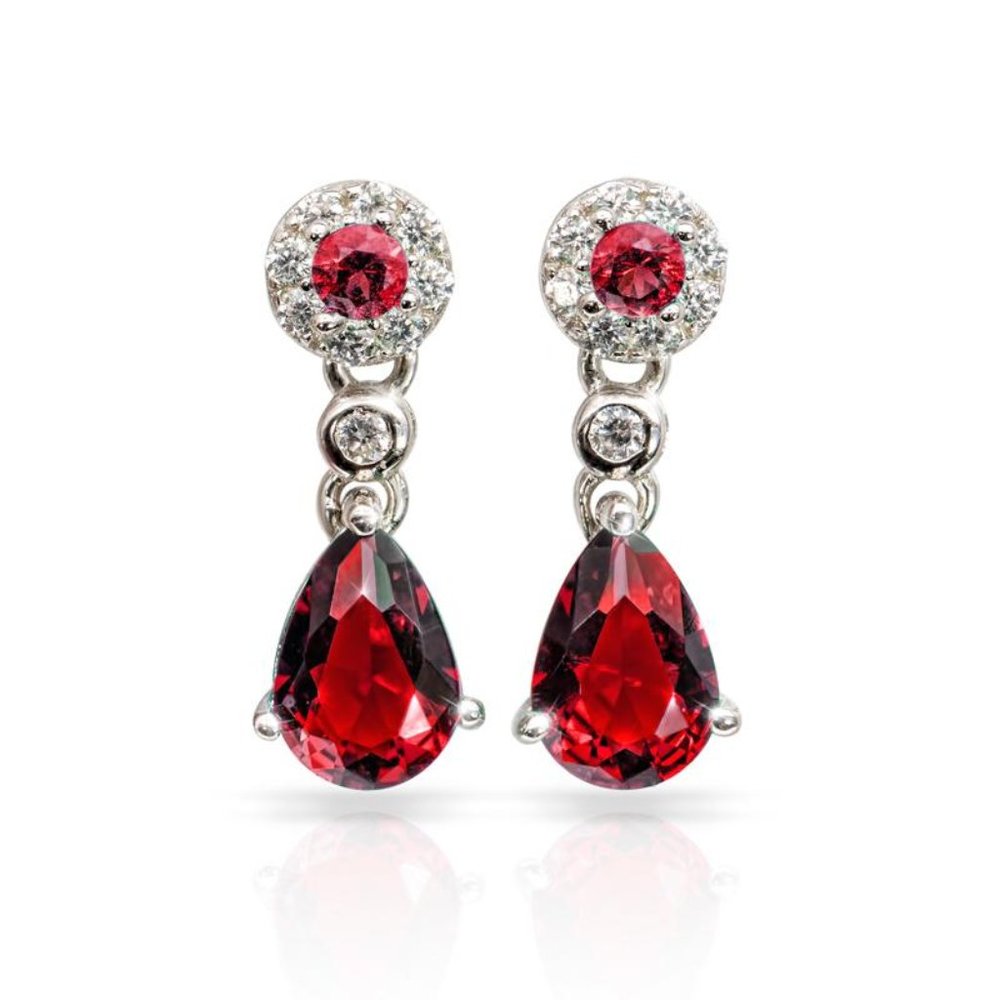 Gemdrop Earrings In Ruby Red